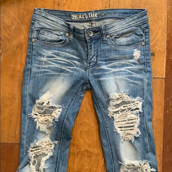 Machine Distressed Denim - Picture 2 of 4